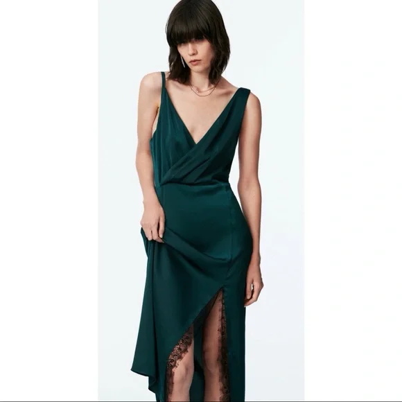 Zara | Dresses | Zara Satin Effect Lace Slip Dress Size Xs | Poshmark